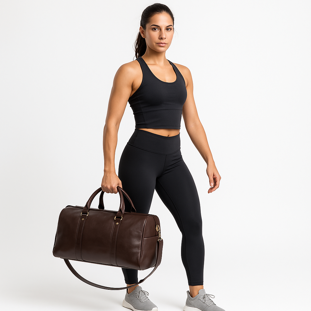 leather gym bag /small travelling bag for unisex